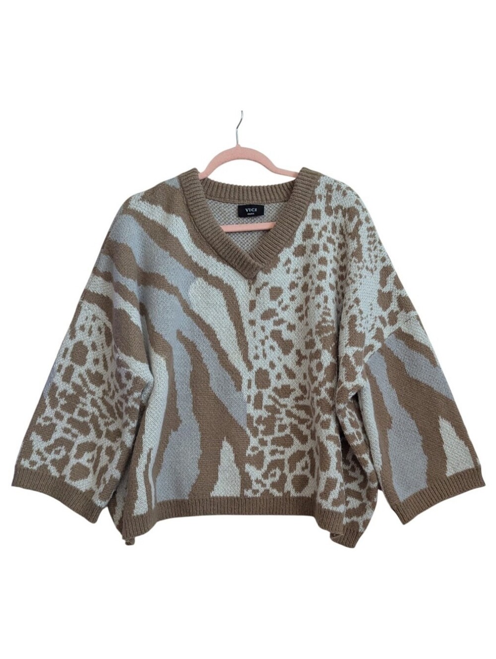 Vici Oversized Plaid Sweater Size Small